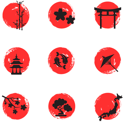 圆形日本元素图标