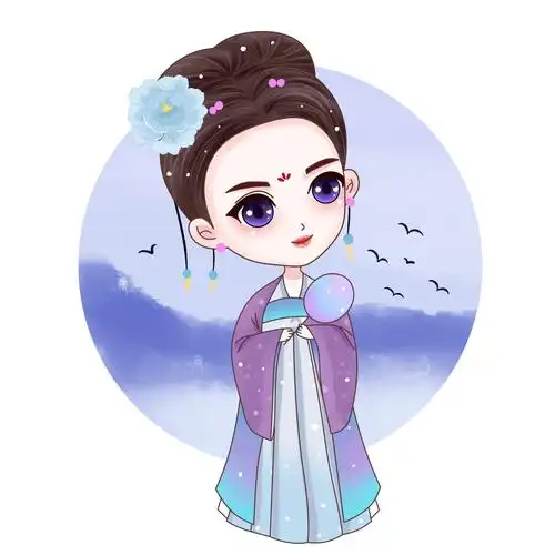 卡通古代美女汉服小姐姐人物元素gif动态图美女卡通人物古代人物女神