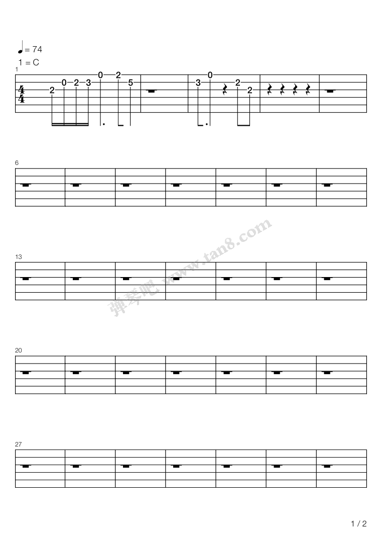 吉他谱陈奕迅我什么都没有