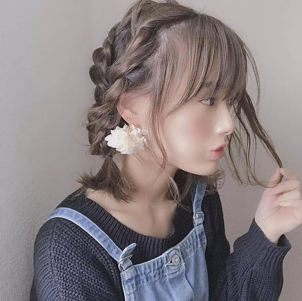 齐肩短发的扎发造型!