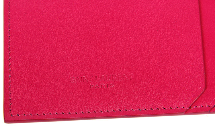 yves saint laurent(圣罗兰) 桃红色皮质卡包