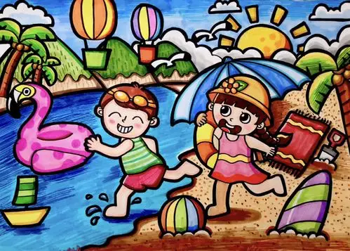 美术你心目中的夏天 亲爱的宝贝们画一幅以"夏天"为主题的儿童画吧