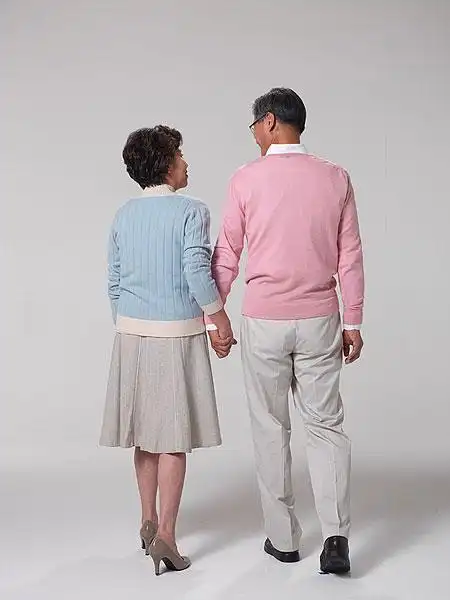 老年夫妇,背影,韩国人