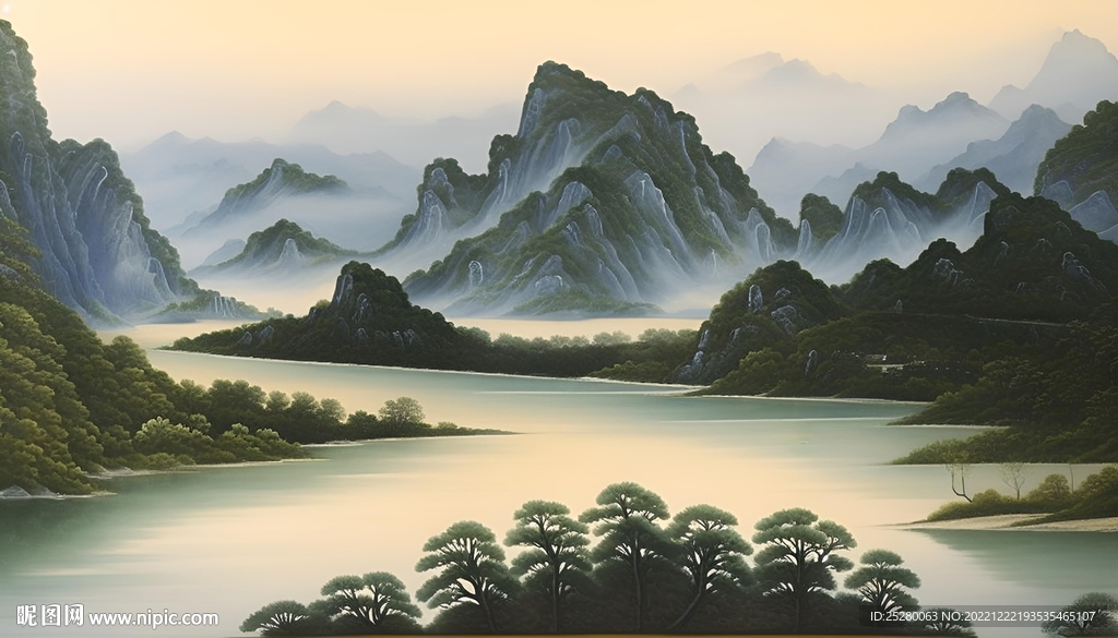 山水设计图__自然风光_自然景观_设计图库_昵图网nipic.com