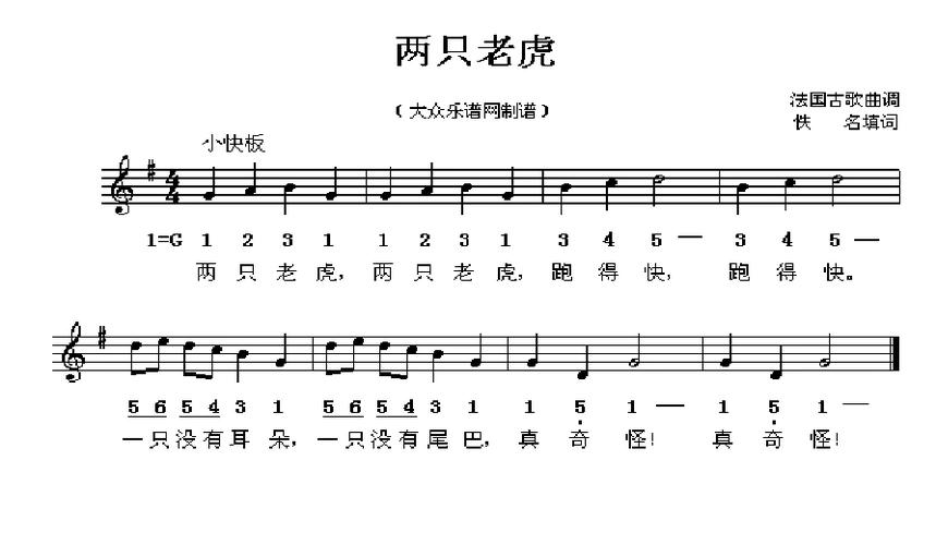 适合幼儿弹奏的歌曲简谱大全