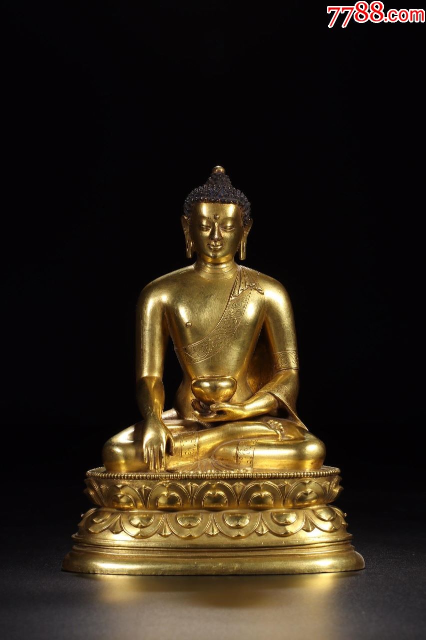 清代:铜鎏金释迦牟尼佛坐像-se63750503-铜像/铜佛像-零售-7788收藏