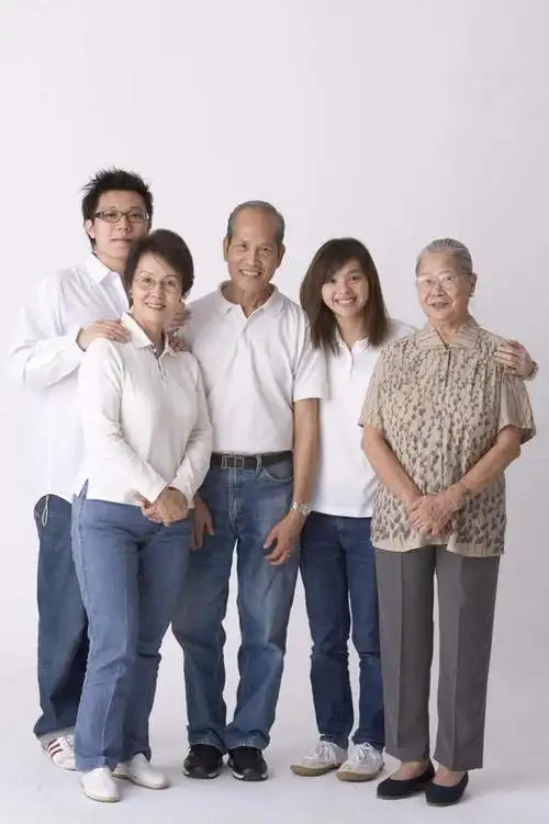 白色背景,正面,友谊,亚洲,五个人,服装,许多人,休闲装,黄种人,衣服,一