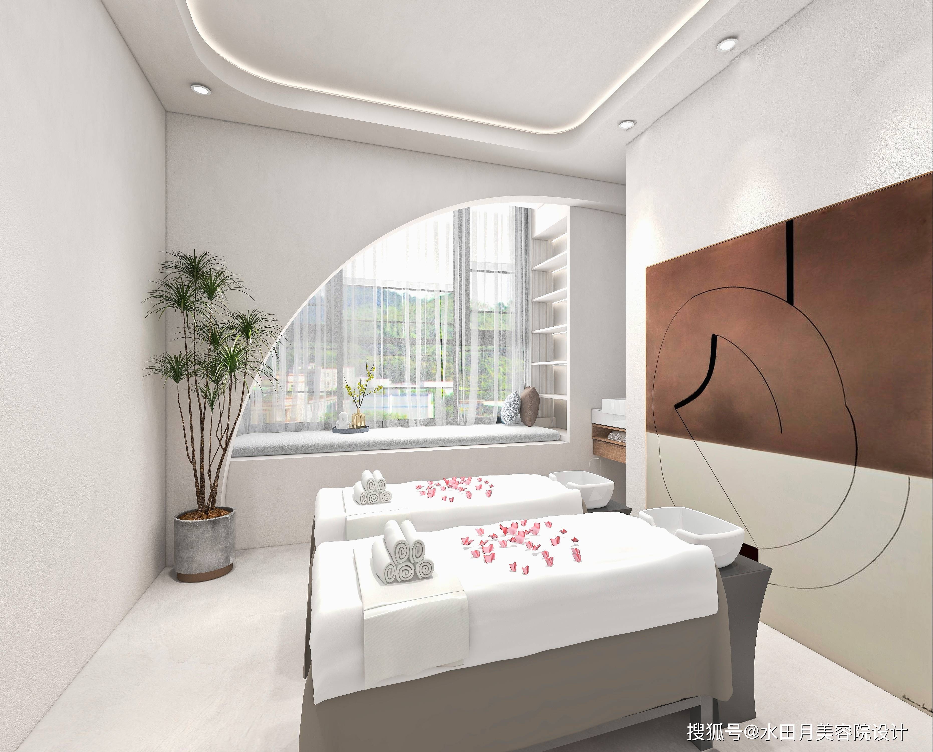 美容院工作室设计 皮肤管理 装修 轻奢风美容院效果图 原宿风美甲店