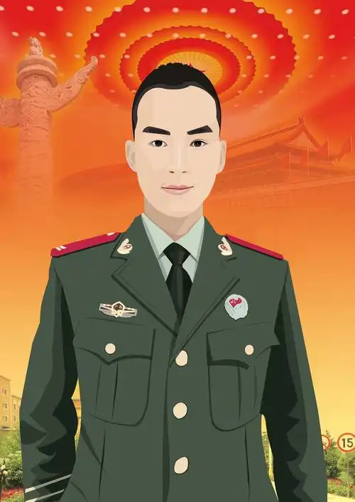 军人的守护(人物插画)