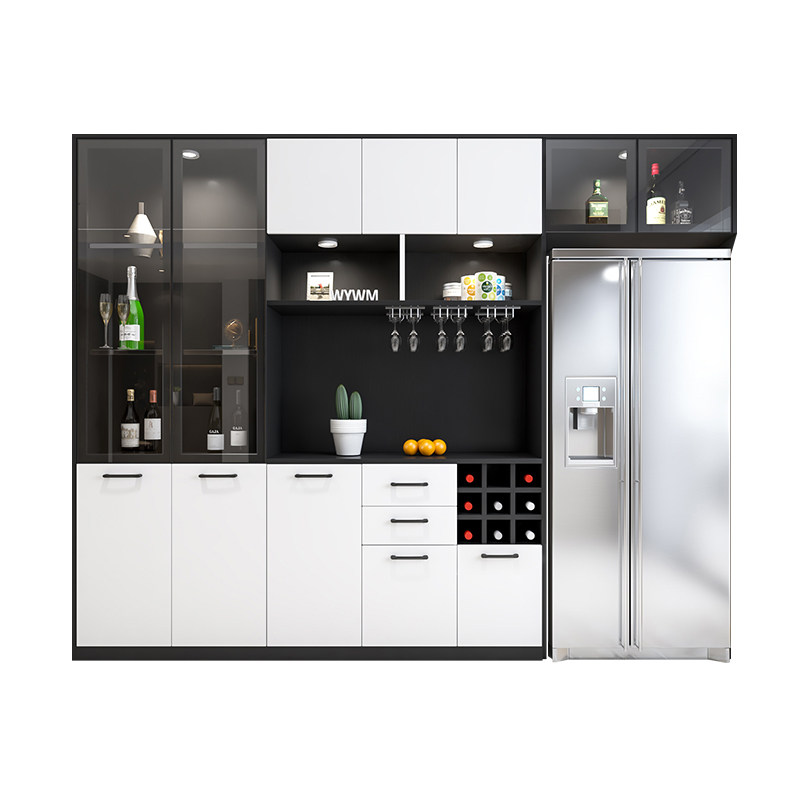 酒柜客厅靠墙现代简约餐边定制家用玻璃柜展示柜储物柜酒柜
