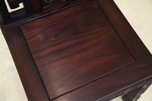 黑酸枝/非洲红酸枝 1.58米版面雕花圆餐台带转盘 9件套