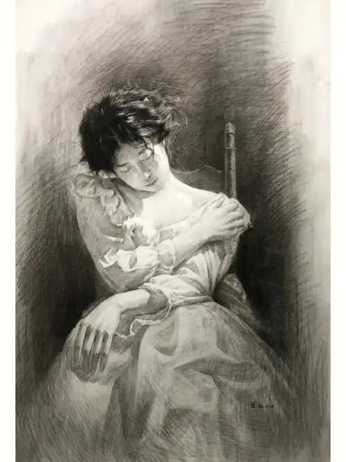 素描人物肖像绘画图片步骤010