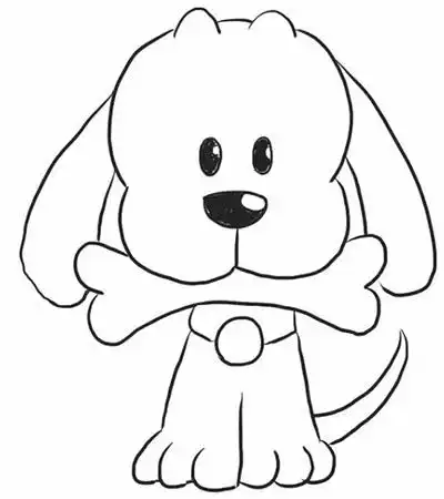 简笔画吃骨头的小狗几乎所有的小朋友都喜欢小狗狗吧,毛茸茸的又可爱