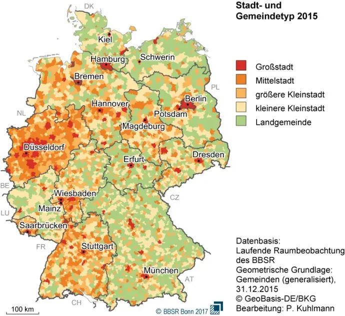 德国城市级别划分与分布