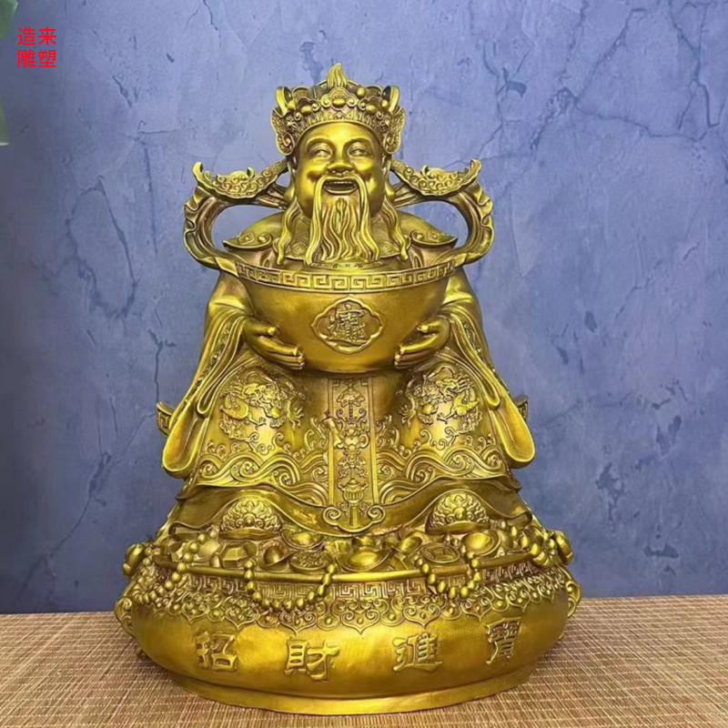 纯铜雕像财神爷招财风水包公家用公司供奉树脂神像-阿里巴巴
