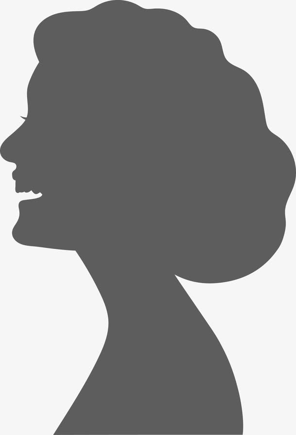 微笑的女人剪影图