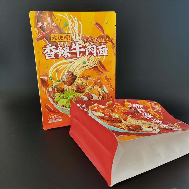 八边封面条米粉拌面包装袋 uv彩印八边封食品复合塑料袋