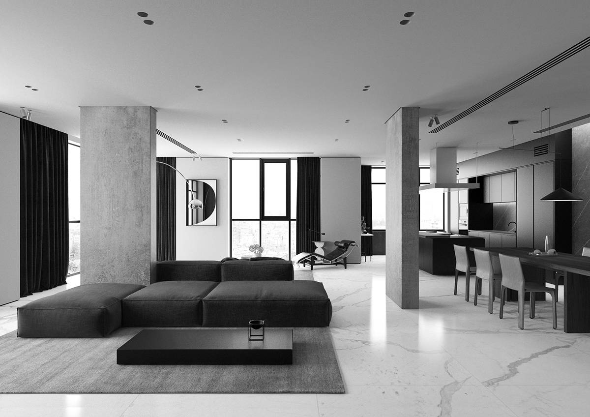 再来一组黑白风,性冷淡_装修达人_装修头条_齐家网