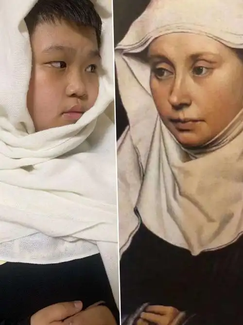 《欣赏世界名画,学习各国风情》建三江七星一中4年1班名画模仿展