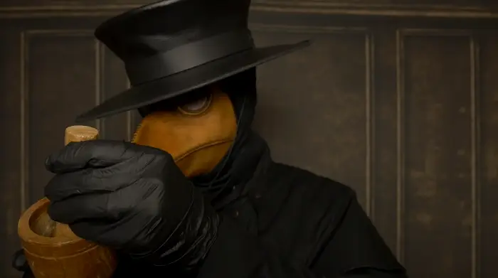 他一边给左轮上弹,一边轻声自言自语地谈论要把这颗子弹留给戈登警官