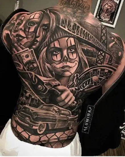 霸气的9款欧美大满背纹身作品图案99