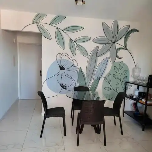 ins风  #室内设计  #公寓  #手绘  #民宿  #浮雕壁画