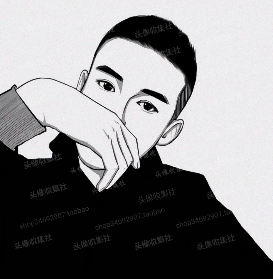 头像 男 高清图 自媒体头像 黑白风帅气男生 头像收集社 自动发货